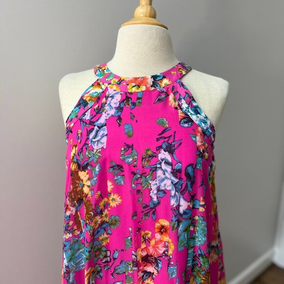 Betsey Johnson Pink Floral Tank Dress Sz 4 - Picture 9 of 12